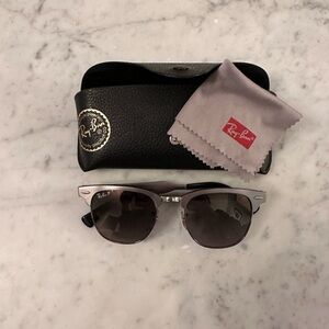 Ray-Ban Polarized Clubmaster Matte Gunmetal Grey Unisex Sunglasses